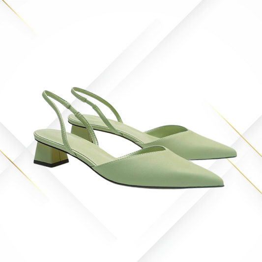 Banquet Dress Square Heel Light Green Shoes